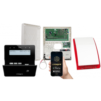 ZESTAW ALARMOWY SATEL INTEGRA 64 + INT-KLFR-B + OPU-3P + AWT682 + 17Ah + INT-GSM LTE + SYRENA SP-4001R